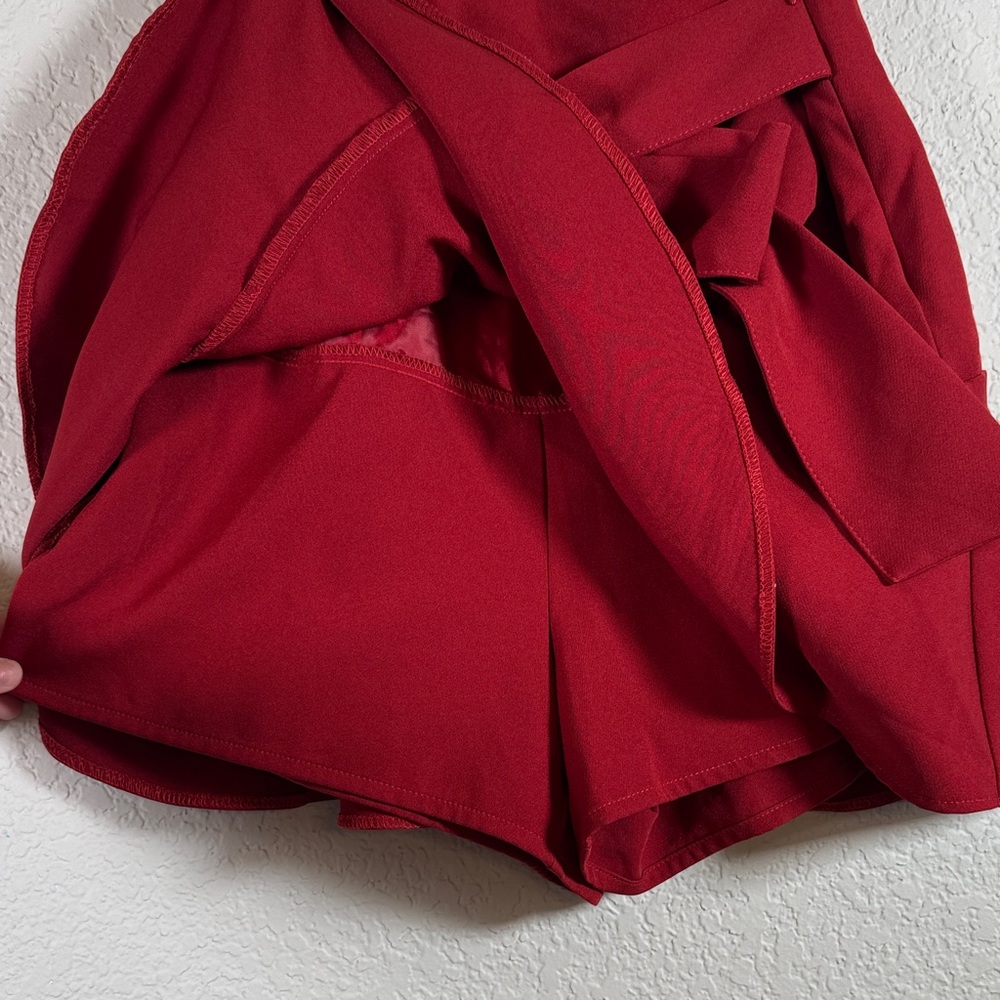 Zara Red Women's Skort with Tie Waist Sz Small - Picture 4 of 6
